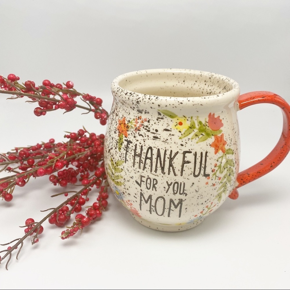 THankful for you mom coffee tea mug ivory orange